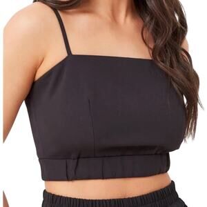 nwt 4th & Reckless Aiden Moto Style Crop Top XS Black Cami Bralette 90s Grunge